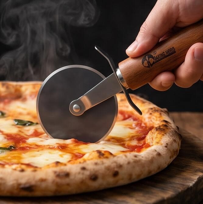 Kitchen Utensil M-Q05 (Wooden Handle Pizza Cutter) 4