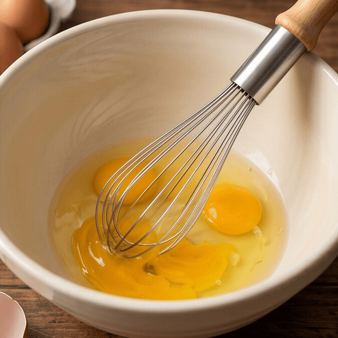 Manual Egg Whisk with Wooden Handle - Large 4