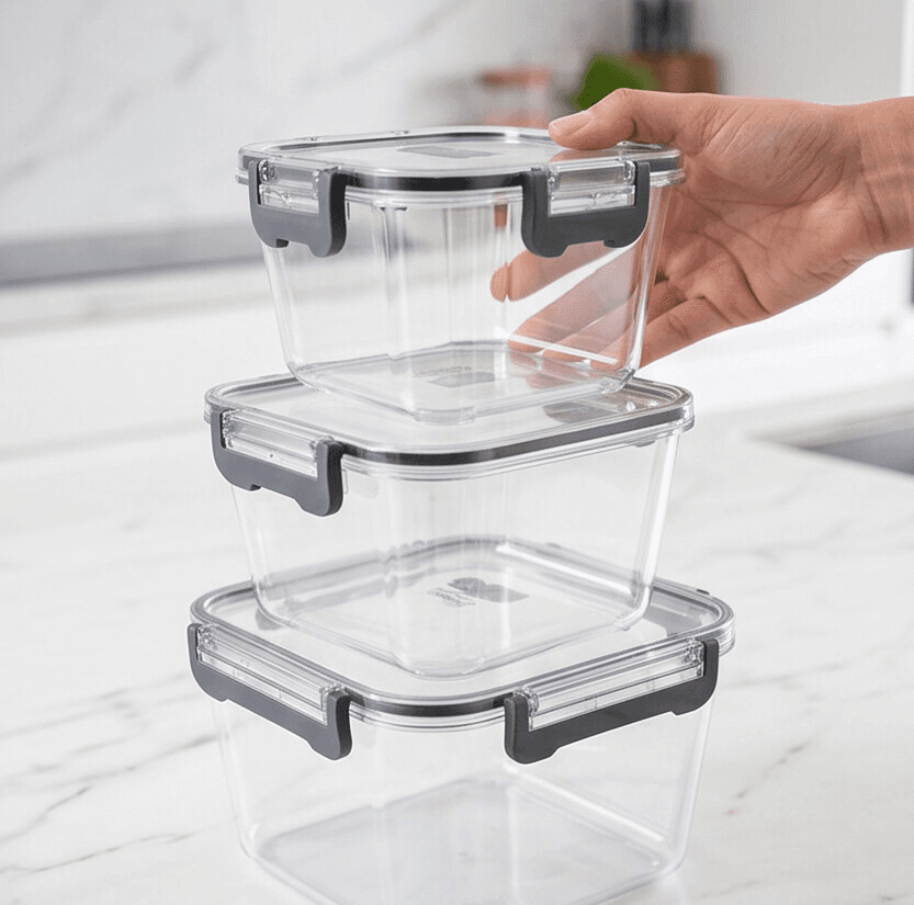 Clear Airtight Food Storage Container Set - 3 Pieces