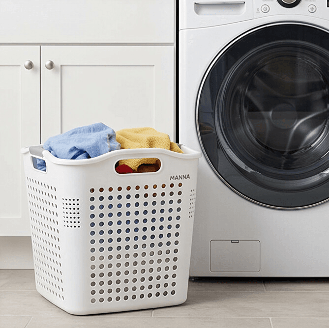 Multipurpose Storage Basket With Perforated Design And Built-In Handles, 43.5×35×57.5 - White