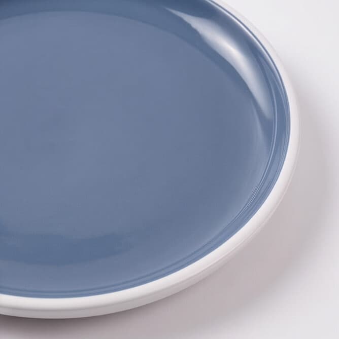Round Melamine Serving Plates 18 cm - Set of 4 - Matte Blue 4