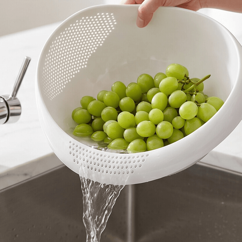 Plastic Rice and Vegetable Washing Bowl with Drain Holes 4