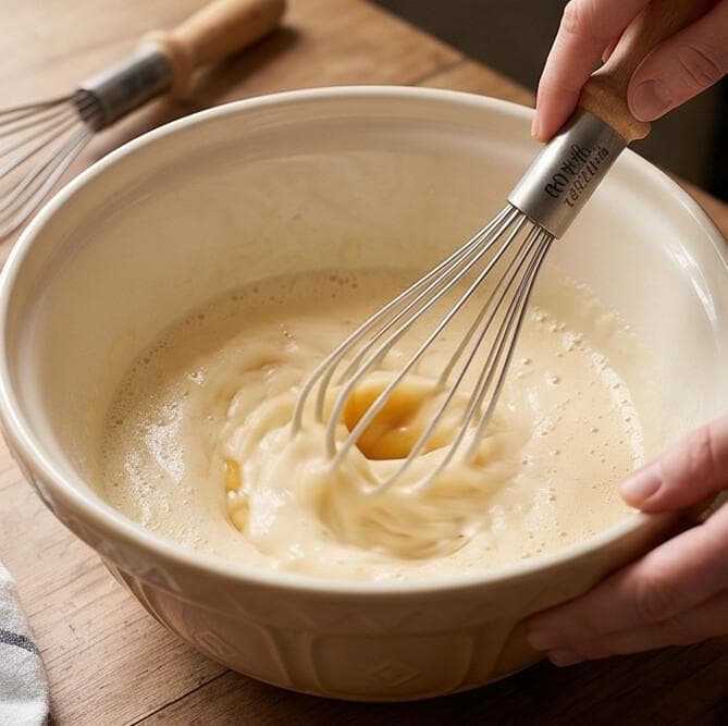 Manual Egg Whisk with Wooden Handle - Small 4