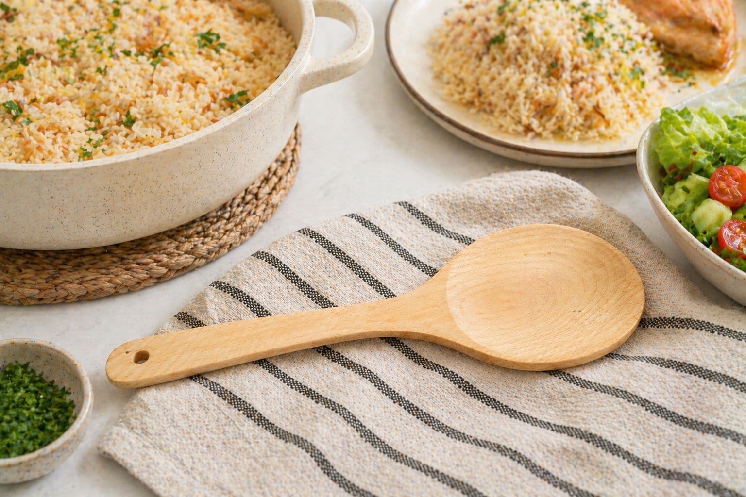 Natural Wooden Cooking Spoon - 31 cm 5