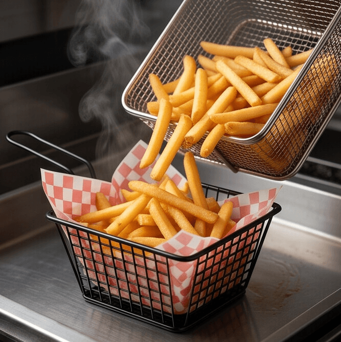 Frying Basket LX161 (Large Black Metal Basket for Deep Frying) 5