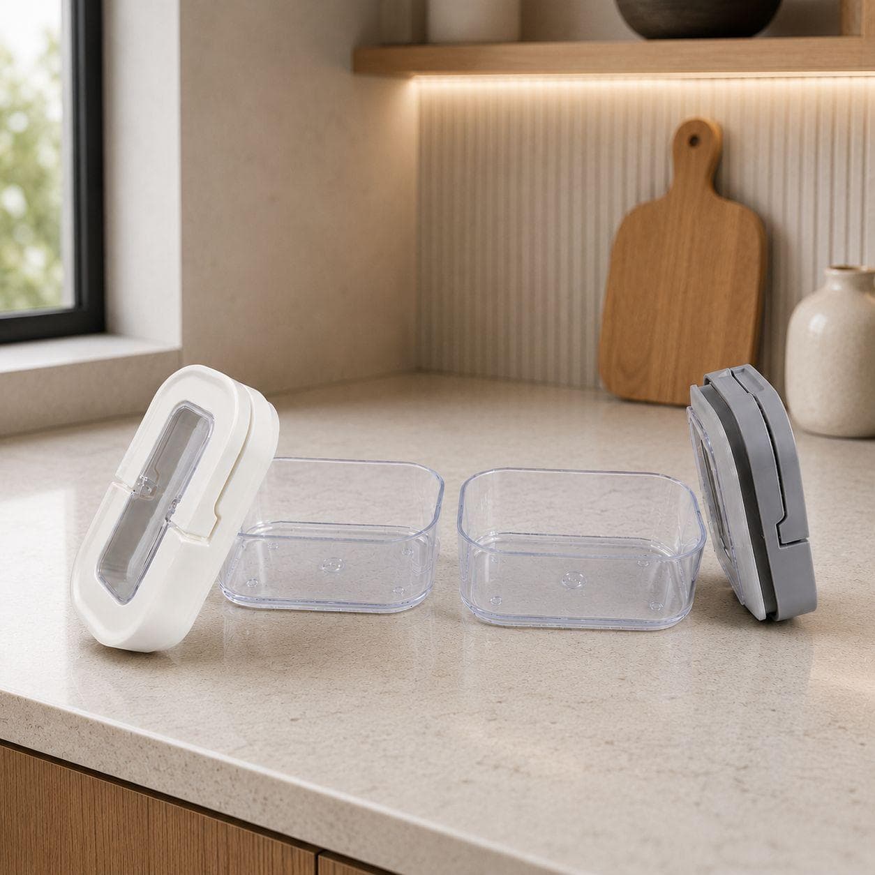 Flip Lid Food Container 425ml Pack of 2 2
