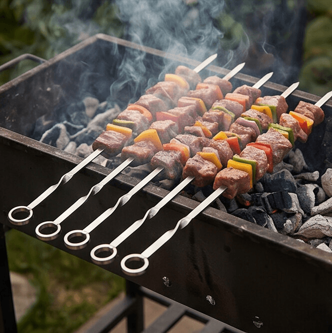 Set of 6 Metal BBQ Skewers
