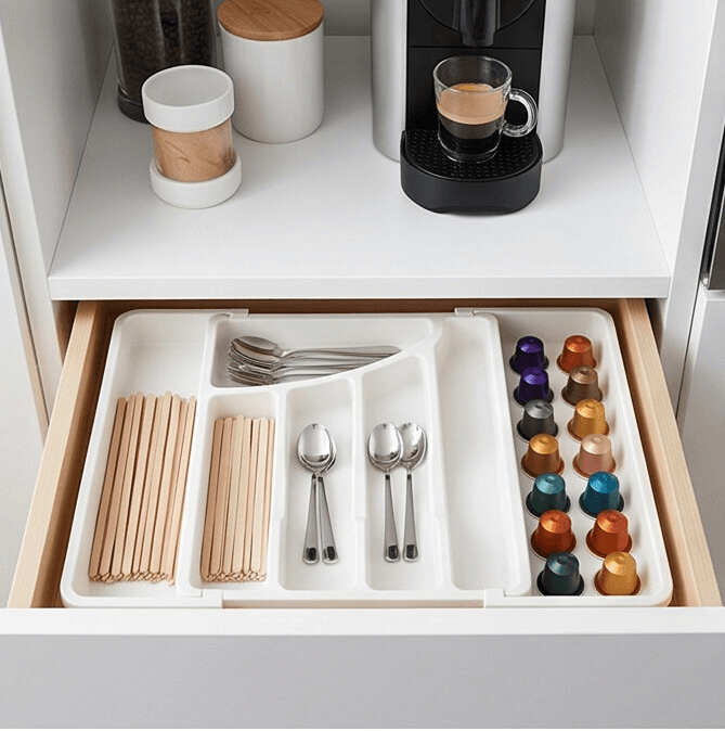 Six-Compartment Expandable Storage Box with Rounded Edges and Hanging Hole (41.5×34 cm) 6