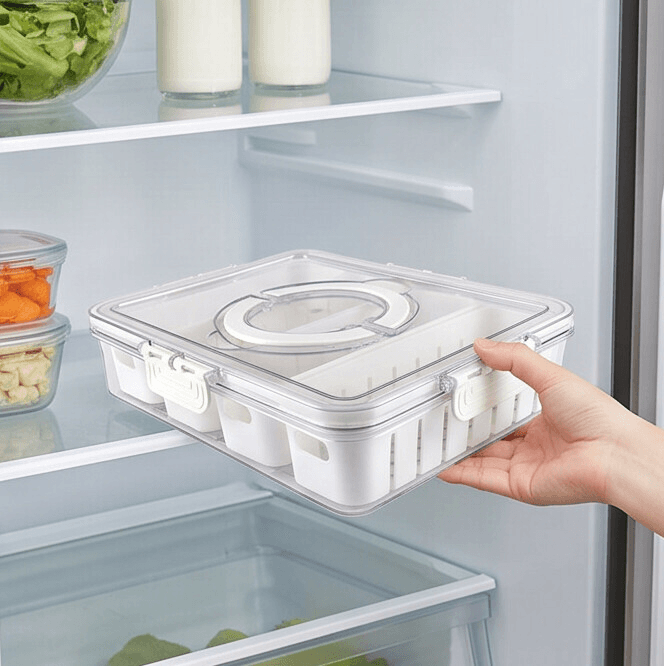 Multi-Compartment Fruit and Snack Storage Box with Handle 4