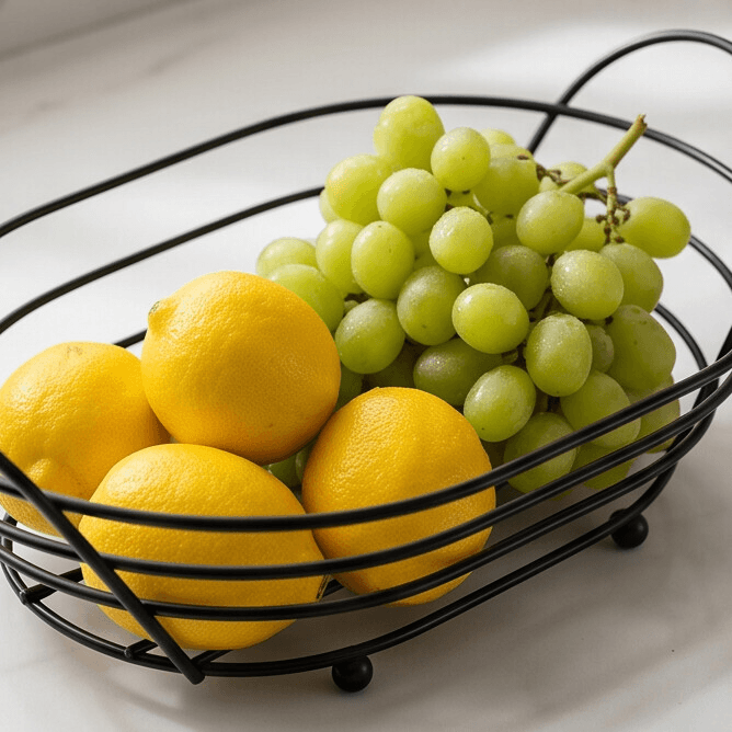Oval Bread Serving Basket with Metal Base Size 28×20×7 cm
 6