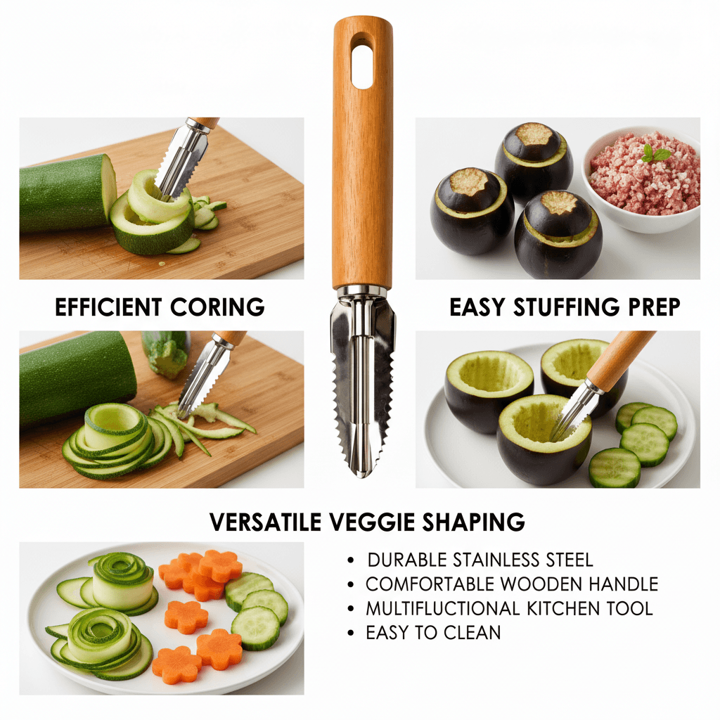 Professional Vegetable Peeler with Wooden Handle 2