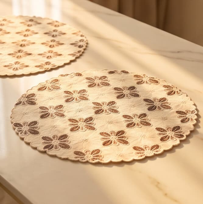 Rectangular PVC Teslin Placemat with Coffee Print Size 30×45 cm Set of 2 Pieces
 5