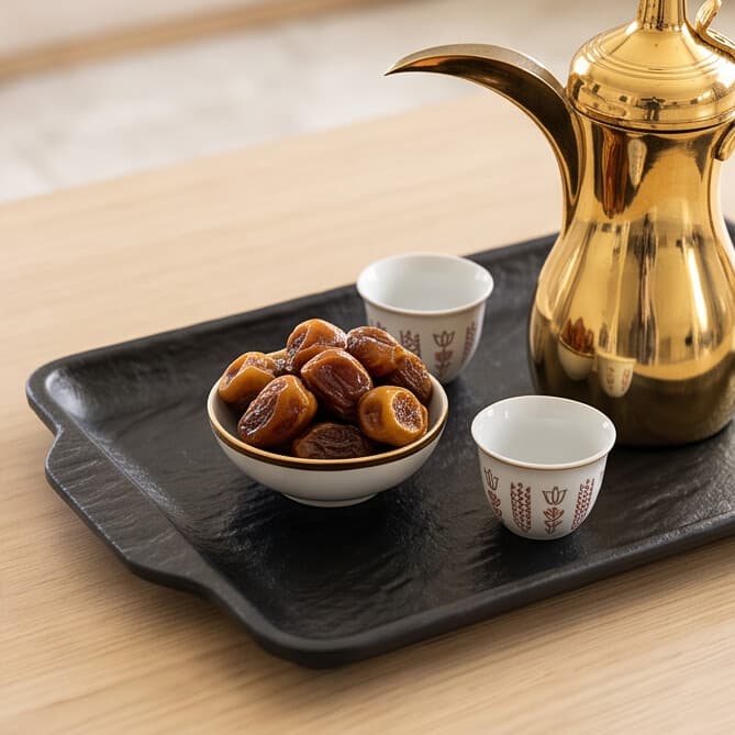 Luxury Rectangular Melamine Serving Tray with Handles – Black 30.3×13.4 cm

 6