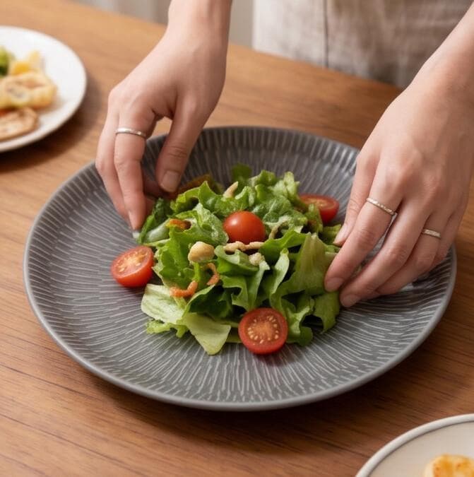 Luxury Medium Ceramic Serving Plate with Radial Ribbed Pattern in Gray Set of 6 Pieces – Size 20 cm

 5