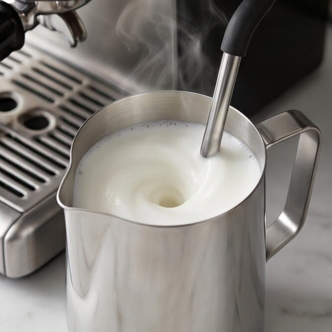 Milk Frothing Pitcher TS09 (350ml, Polished Stainless Steel for Latte Art) 5