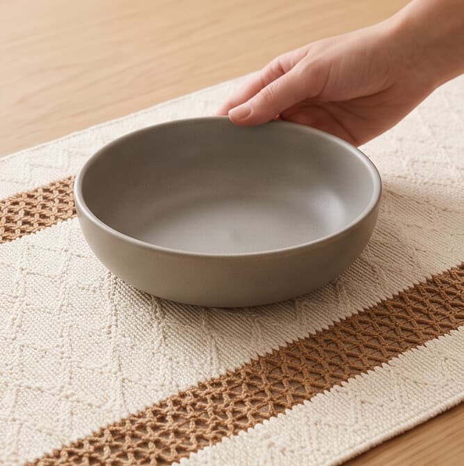 Cotton & Linen Table Runner with Woven Pattern and Tassels Size 30×150 cm
 4