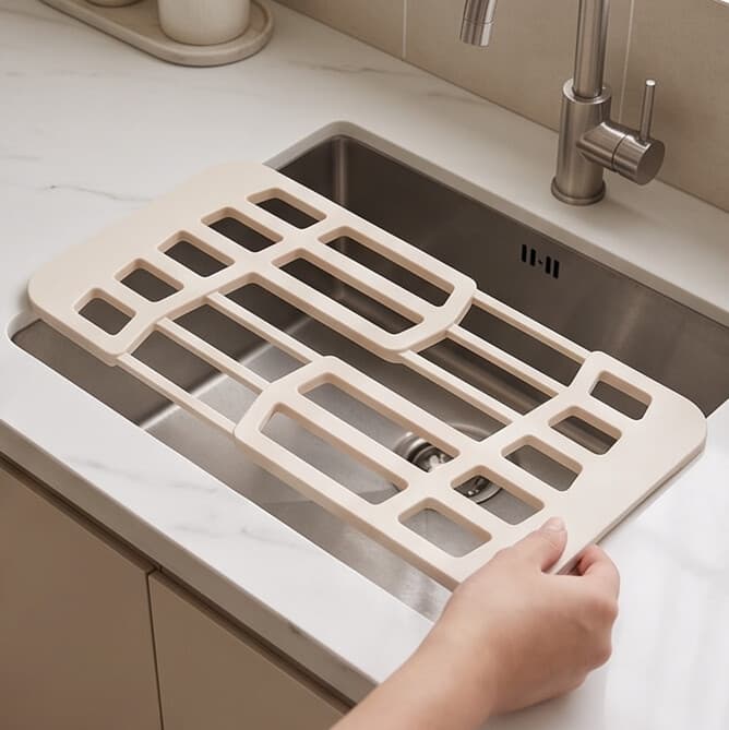 Extendable Sink Drainer Rack - Pink 5