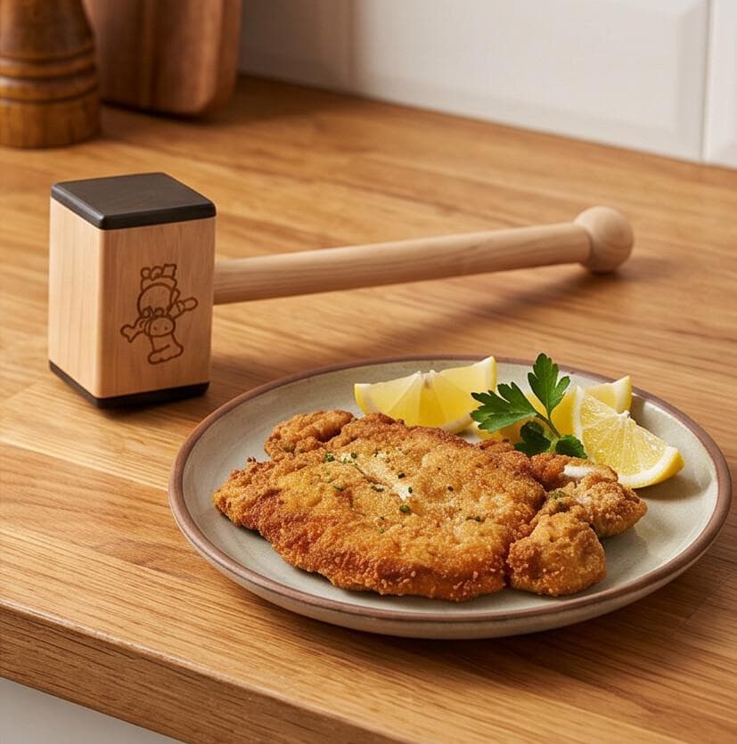 Luxury Wooden Meat Pounder with Engraved Square Head and Long Handle for Tenderizing Meat and Chicken – Size 30 cm

 2