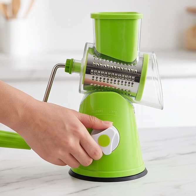 Manual Vegetable Cutter XHD01 (Multi-Blade Hand Vegetable Slicer, Green)