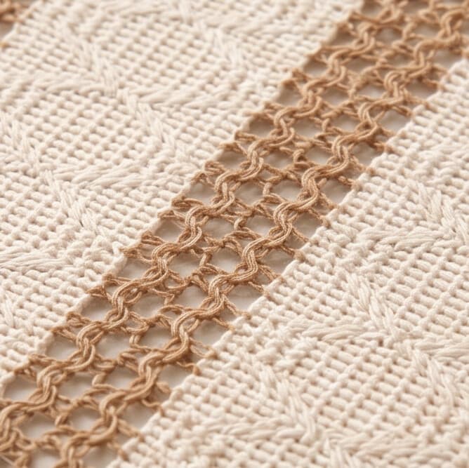 Rectangular Cotton Placemat with Embroidered Lace Trim Size 30×45 cm Set of 2 Pieces
 5