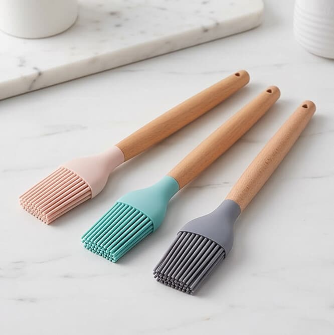 Silicone Cooking and Basting Brush with Handle (27×4 cm)
