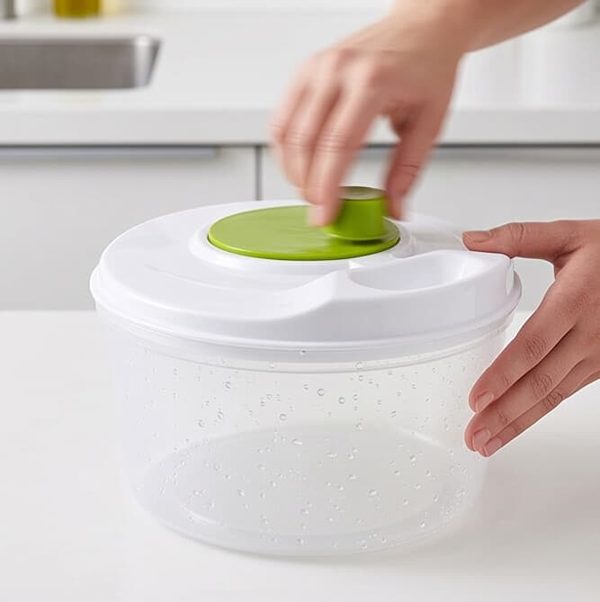 Salad Spinner FX16 (22.5×15.5 cm, Manual Dryer for Lettuce & Herbs)