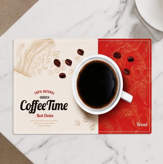 Mesh Insulating Placemat with Coffee Cup Print to Protect the Table – Size 30×45 cm


