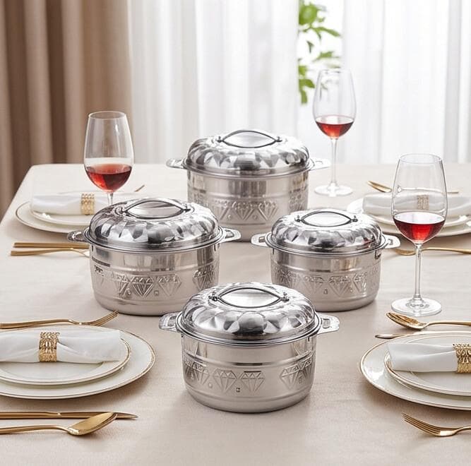 Stainless Steel Insulated Hot Pot Set – Premium Design with Multiple Sizes, Keeps Food Hot for Long Hours, Ideal for Daily Use or Travel 4