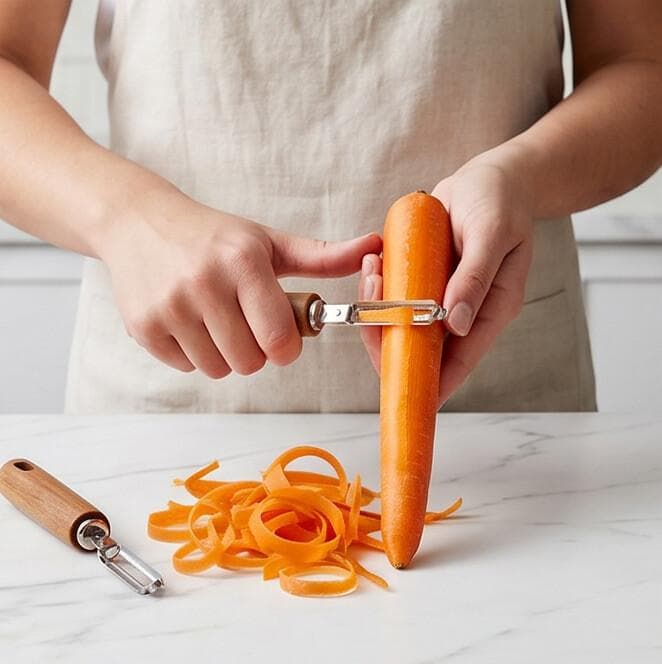 Professional Vegetable Peeler with Wooden Handle