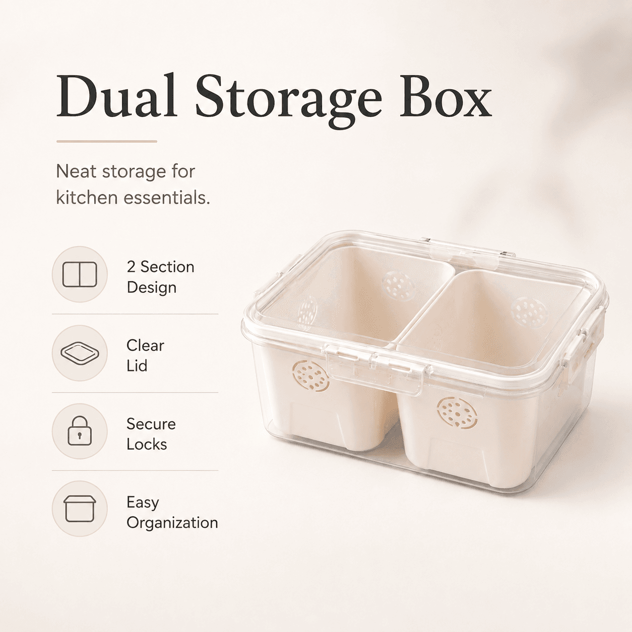 Clear 2-Compartment Food Storage Container with Drain Tray 5