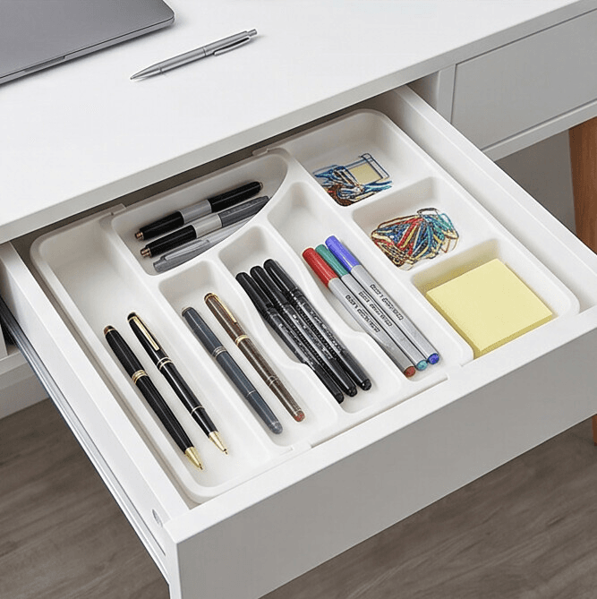 Six-Compartment Expandable Storage Box with Rounded Edges and Hanging Hole (41.5×34 cm) 7