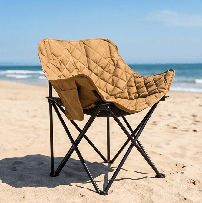 Foldable Camping Chair with Wide Padded Design and Deep Comfortable Seat