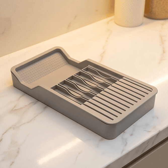 Adjustable Kitchen Drawer Organizer (Gray)