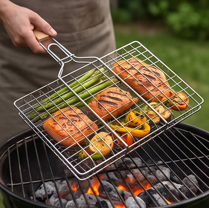 Grill Grate with Wooden Handle - Small 4