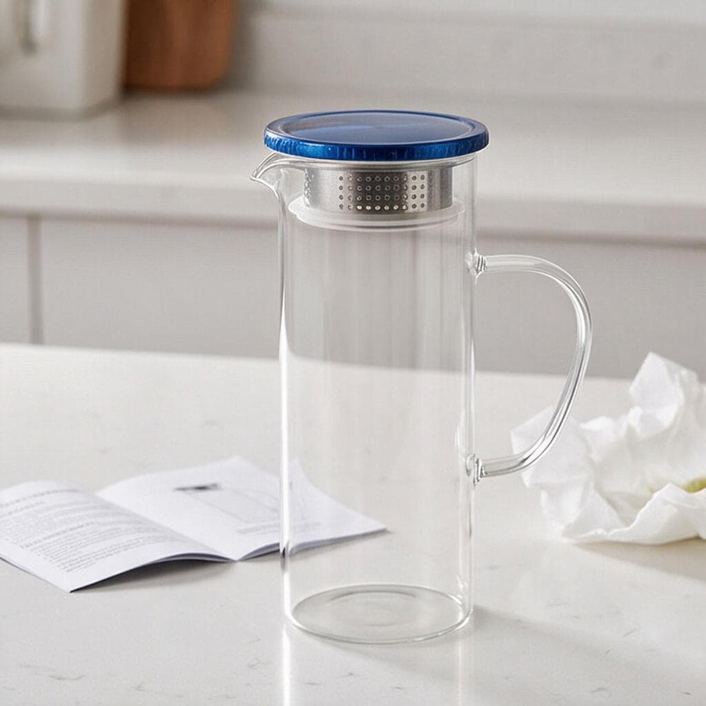 Glass Pitcher with Lid