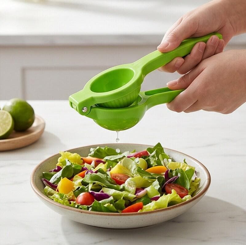 Manual Plastic Lemon Squeezer with Handle - Green 1