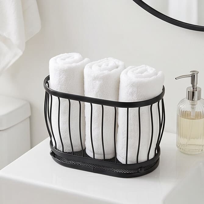Black Multi-Purpose Metal Storage Basket 4