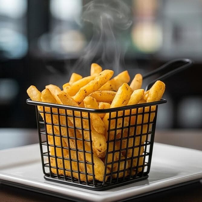 Mesh Metal Fry Basket with Side Handle for Draining Food – 18×10×8 CM - Black 5
