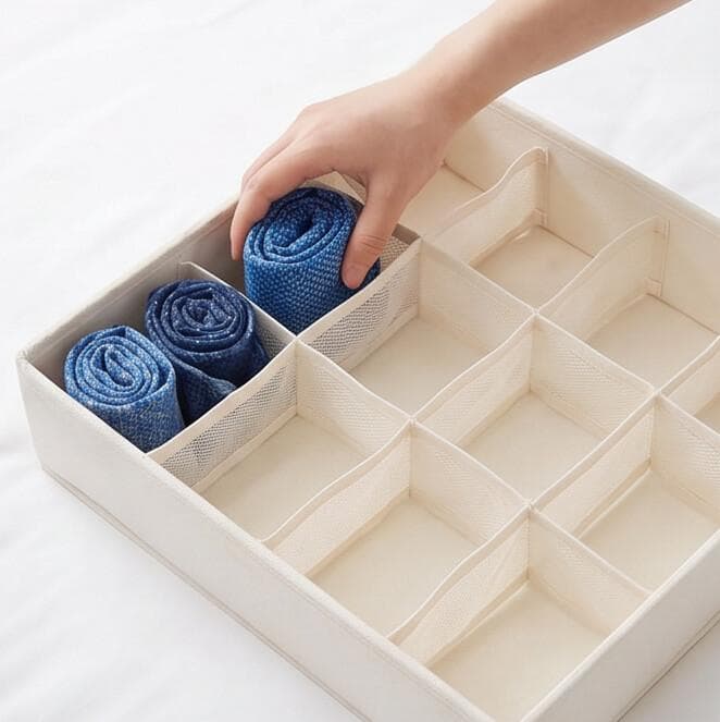Fabric Drawer Organizer with multiple compartments, perfect for organizing socks, underwear, and accessories 5