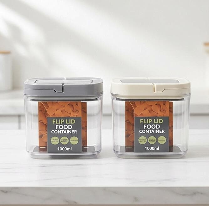 Flip Lid Food Container 1000ml Pack of 2