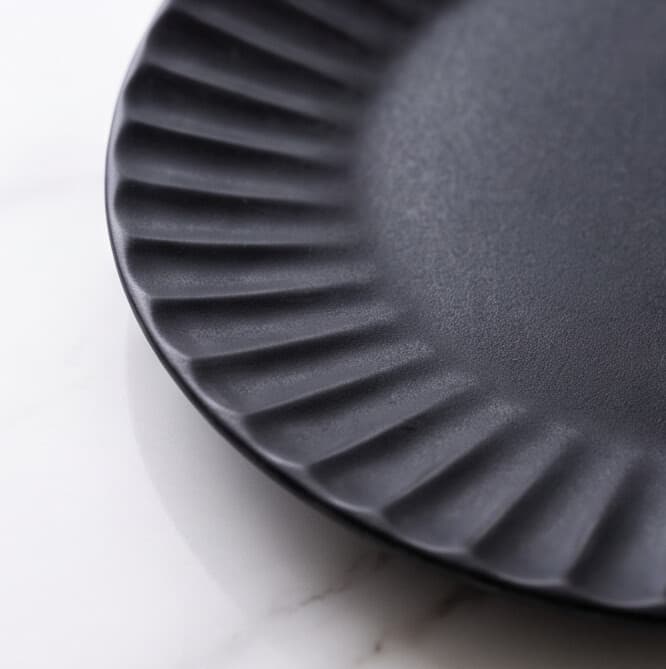 Ribbed Ceramic Plate – Navy Blue – 27cm 5