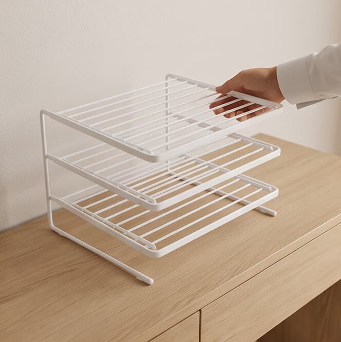 Metal Kitchen Storage Rack - 3 Tier - Coffee