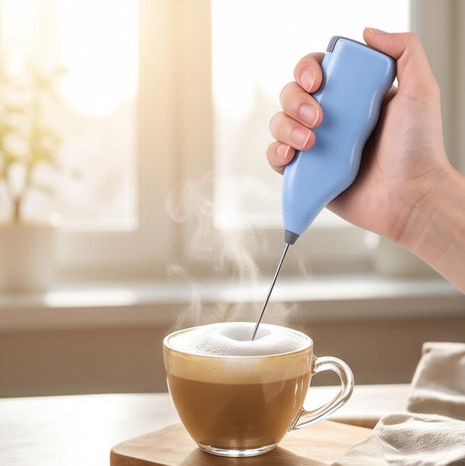 Electric Milk Frother - Sky Blue