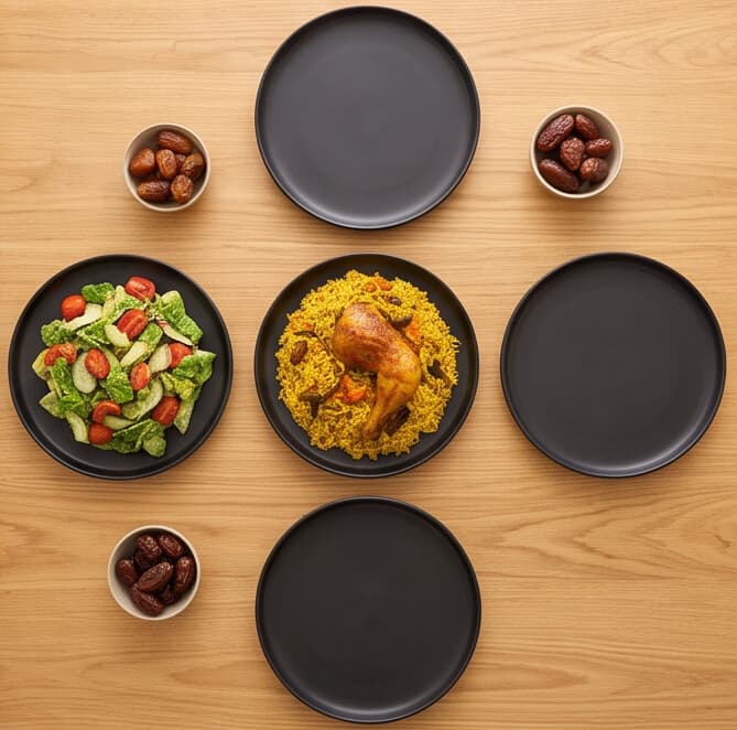 Luxury Large Round Matte Gray Melamine Serving Plate Set of 4 Pieces – Size 30 cm

 6