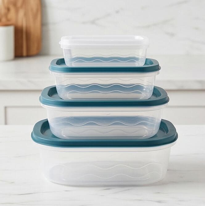 Airtight Plastic Food Preservation Box Set - 4 Sizes