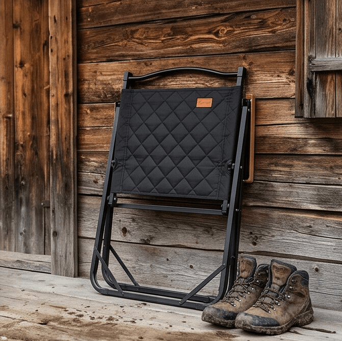 Foldable Camping Chair with Comfortable Padded Design and Wooden Armrests 6