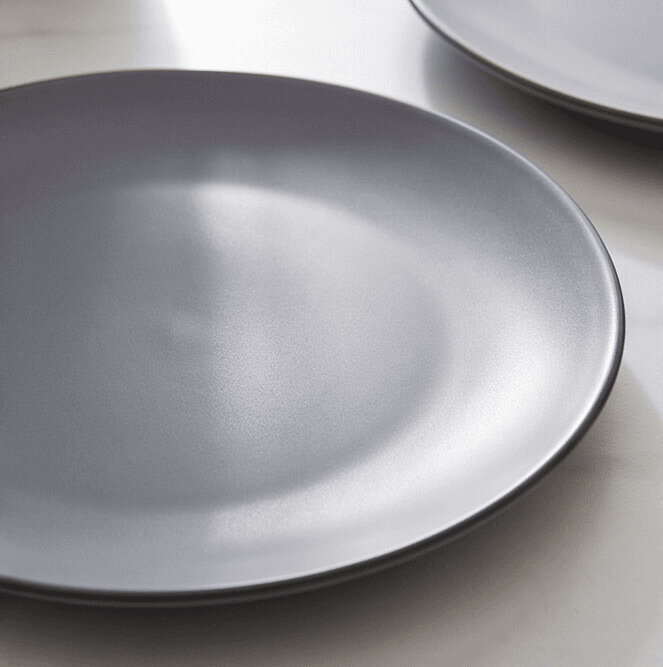 Premium Large Round Melamine Serving Plate, Set of 4 