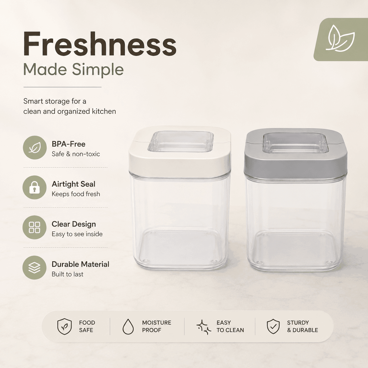 Flip Lid Food Container 900ml Pack of 2 6
