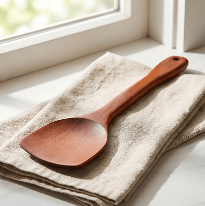 Long Wooden Cooking Spatula
