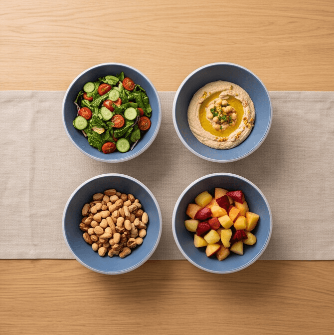 Melamine Serving Bowl Set - 4 Pieces - Matte Blue on Speckled White - 19cm 5